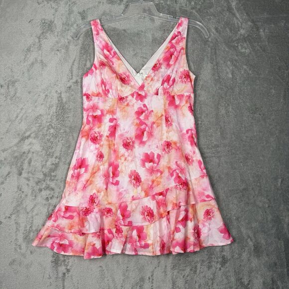 Morning Mist‎ Dress Womens 8 Pink Floral Flowers Mini Feminine Romantic Flirty - Picture 2 of 12